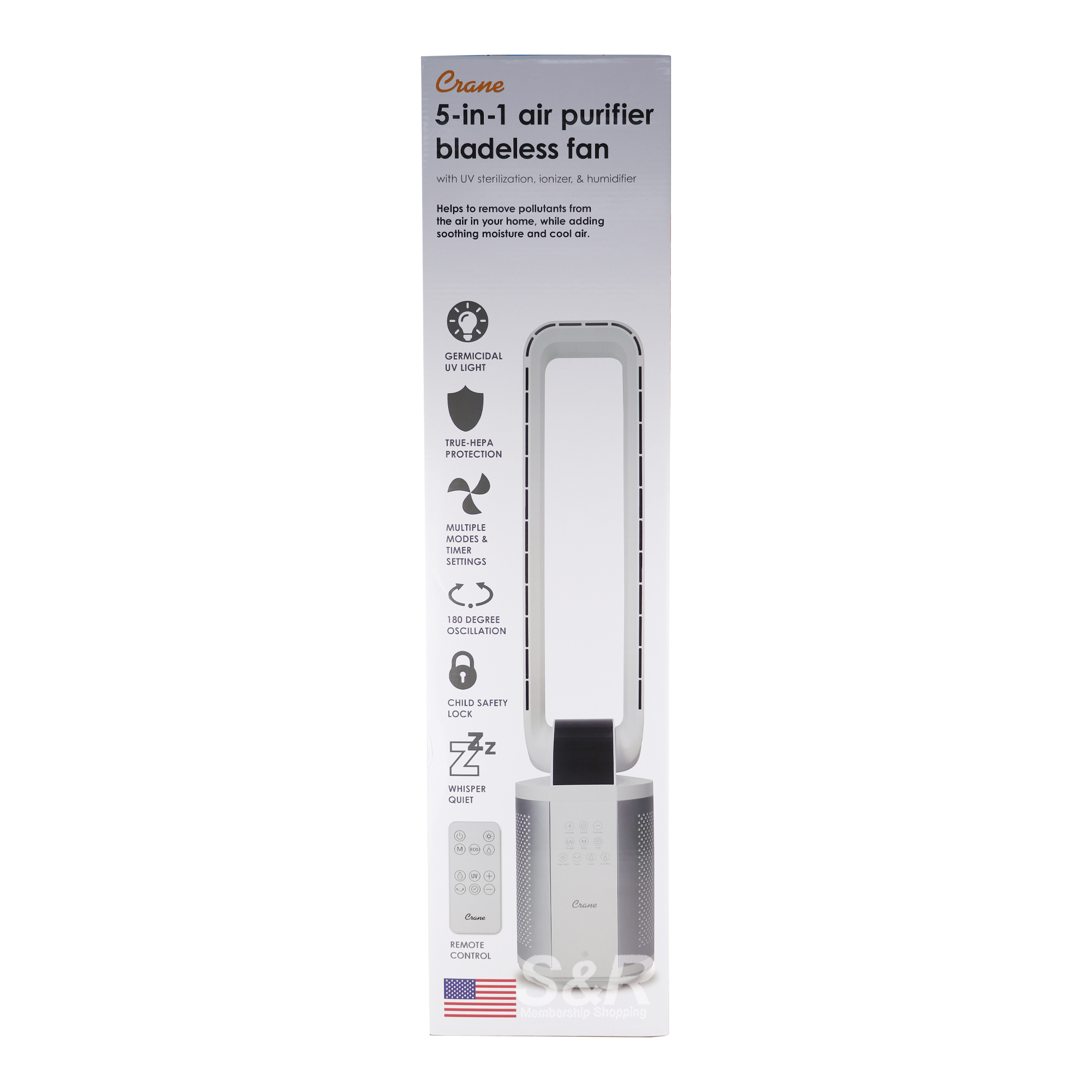 Crane 5-in-1 Air Purifier Bladeless Fan Crane 5-in-1 Air Purifier Bladeless Fan